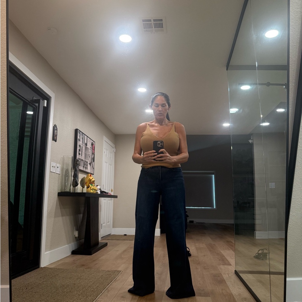 Good American Good Waist Palazzo Dark Denim Indigo501 Size 8/29